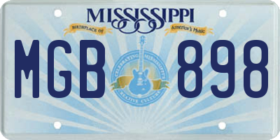 MS license plate MGB898