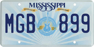 MS license plate MGB899