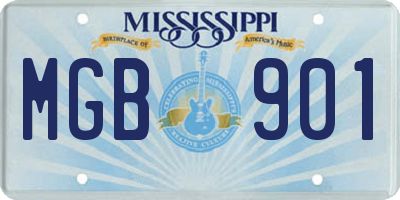 MS license plate MGB901