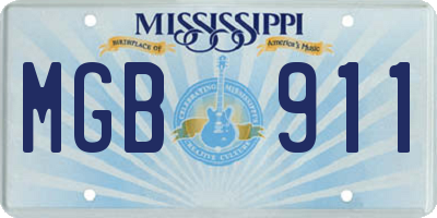 MS license plate MGB911
