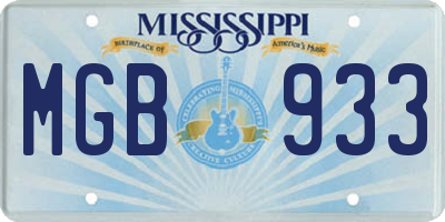 MS license plate MGB933