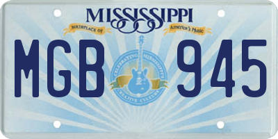 MS license plate MGB945