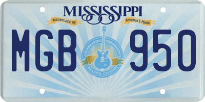 MS license plate MGB950