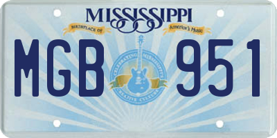MS license plate MGB951