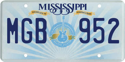 MS license plate MGB952