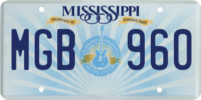 MS license plate MGB960