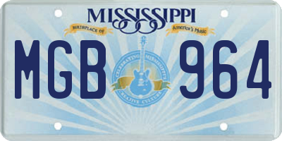 MS license plate MGB964