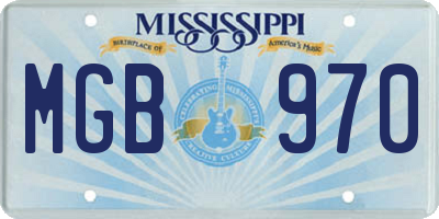 MS license plate MGB970