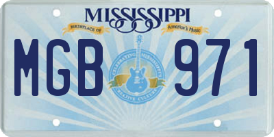 MS license plate MGB971
