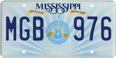 MS license plate MGB976