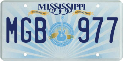 MS license plate MGB977