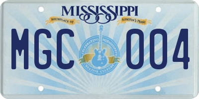 MS license plate MGC004