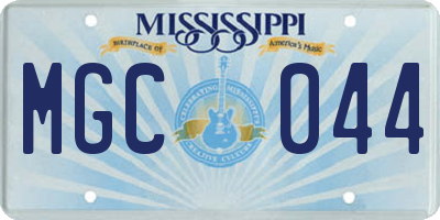 MS license plate MGC044