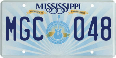 MS license plate MGC048