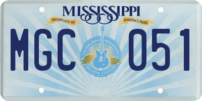 MS license plate MGC051