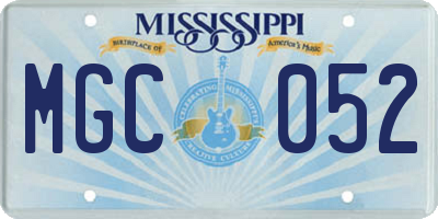 MS license plate MGC052