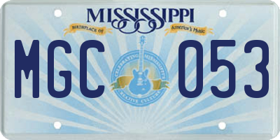 MS license plate MGC053