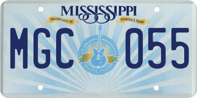 MS license plate MGC055