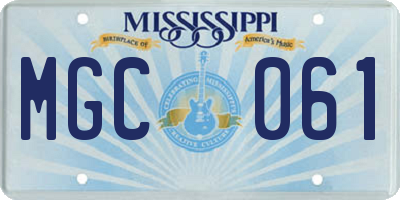 MS license plate MGC061