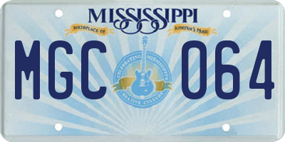 MS license plate MGC064