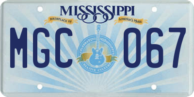 MS license plate MGC067
