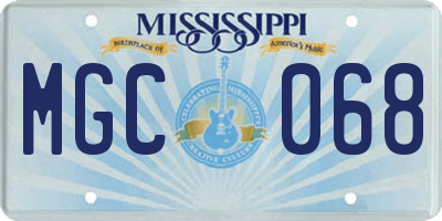 MS license plate MGC068