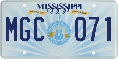 MS license plate MGC071
