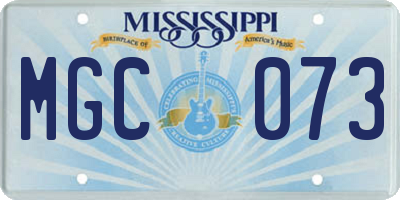 MS license plate MGC073