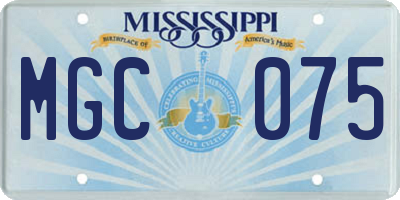 MS license plate MGC075