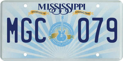 MS license plate MGC079