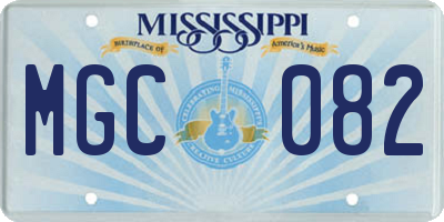 MS license plate MGC082