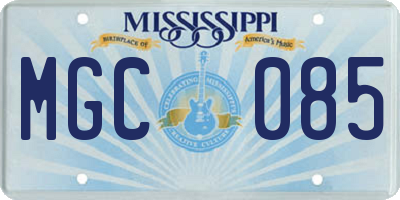 MS license plate MGC085