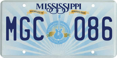 MS license plate MGC086