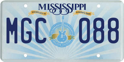MS license plate MGC088