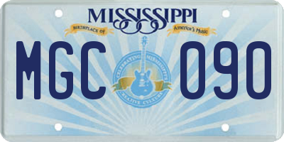 MS license plate MGC090