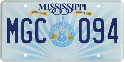 MS license plate MGC094