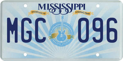MS license plate MGC096