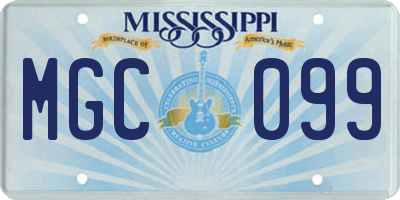 MS license plate MGC099