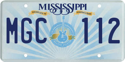 MS license plate MGC112