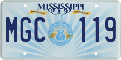 MS license plate MGC119