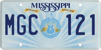 MS license plate MGC121