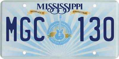 MS license plate MGC130