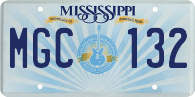 MS license plate MGC132
