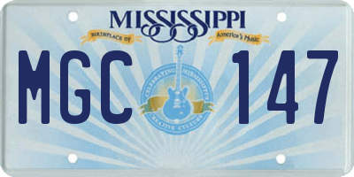MS license plate MGC147