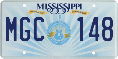 MS license plate MGC148
