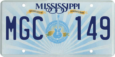 MS license plate MGC149