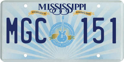 MS license plate MGC151