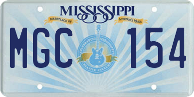 MS license plate MGC154