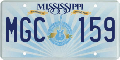 MS license plate MGC159