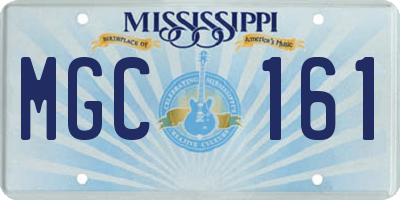 MS license plate MGC161